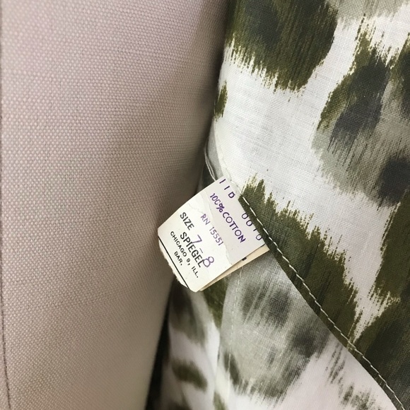 Vintage 1950s Green Floral Gathered Waist Dress - Picture 9 of 9